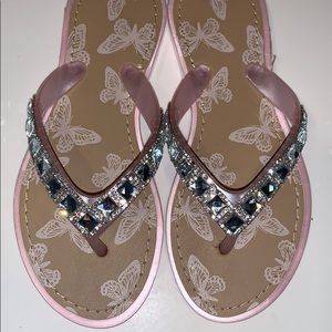 Like New Girls Pink Diamond Sandals Size M(13-1)